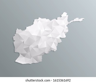 Afghanistan map gray in polygonal style on dark background. isolated vector illustration eps 10.