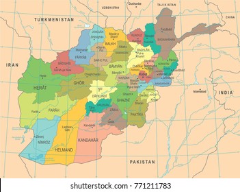 Afghanistan Map High Detailed Vector Illustration Stock Vector (Royalty ...