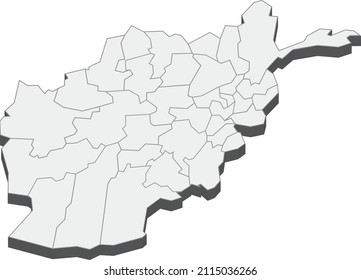 Afghanistan map isolated on a white background.