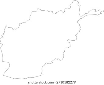 Mapa de Afganistán Mapa de Vector de contorno aislado editable