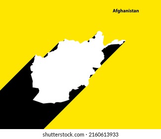 Afghanistan Map on retro poster with long shadow. Vintage sign easy to edit, manipulate, resize or colorize.