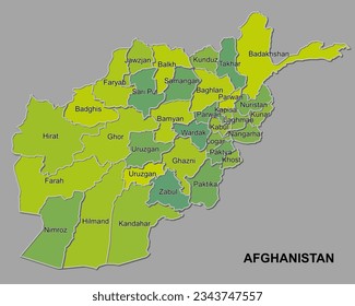 Afghanistan map showing the provinces and administrative divisions