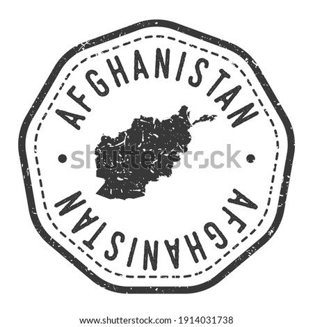 Afghanistan Map Stamp Retro Postmark. Silhouette Postal Passport. Seal Round Vector Icon. Badge Vintage Postage Design.