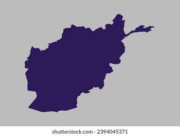 Afghanistan map vector, Blue purple color isolated on gray background.