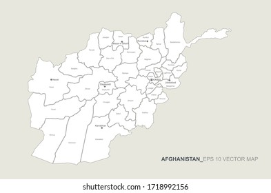 afghanistan Karte. Vektorplan Afghanistans in Zentralasien.