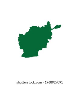 Afghanistan map vector. Afghanistan flat green map vector