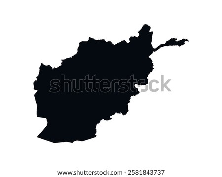 Afghanistan Map vector icon. Map of Afghanistan Black Silhouette.
