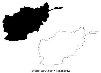 Afghanistan map vector illustration, scribble sketch Afghanistan