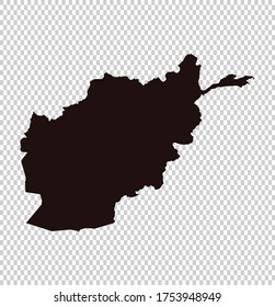 Afghanistan-Karte, Vektorgrafik einzeln auf braunem Hintergrund