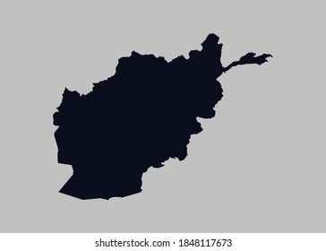 afghanistan map vector, isolated Dark blue color on gray background