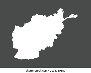 Vector de mapa de Afganistán, color blanco, aislado en fondo gris