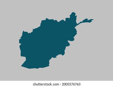 Afghanistan-Karte, Vektorgrafik, einzelne Ozeanblau auf grauem Hintergrund