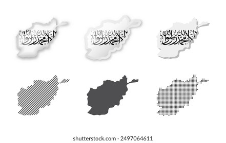 Afghanistan - Kartensammlung. Sechs Karten mit verschiedenen Designs. Satz von Vektorgrafiken
