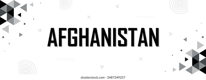 Afghanistan nation banner abstract background, flag color combination, suitable for national celebrations and festivals, black geometric pattern design with shapes