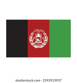 Afghanistan National Flag - Official vector illustration of the Afghanistan national flag. Ideal for projects celebrating Afghan culture, heritage, and national pride