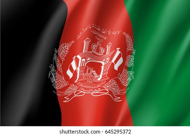 Afghanistan national flag. Patriotic symbol in official country colors. Illustration of Asian state flag. Vector icon