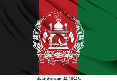 afghanistan national flag waving realistic vector illustration