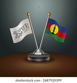 La tabla de Afganistán y Nueva Caledonia señala la relación con el fondo de gradiente. Ilustración vectorial