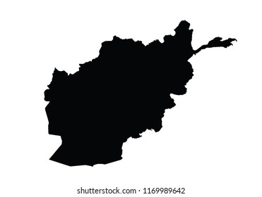 Afghanistan outline map state shape country borders