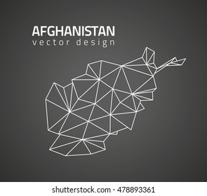 Afghanistan outline vector dark mosaic map