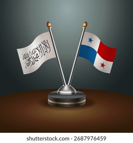 Afeganistão e Panamá sinalizam relação com fundo de gradiente. Ilustração de vetor
