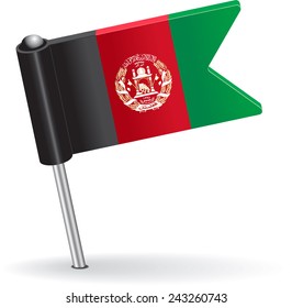 Afghanistan pin icon flag. Vector illustration Eps 8.