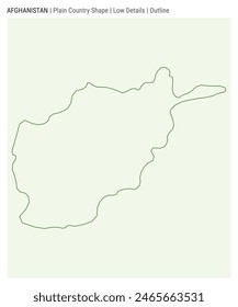 Afghanistan plain country map. Low details. Outline style. Shape of Afghanistan. Vector illustration.