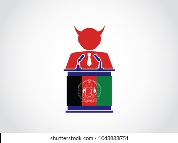Afghanistan Podium Evil People Businessman Speech
