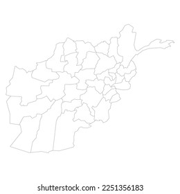 Afghanistan political map of administrative divisions