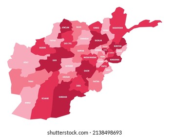 Afghanistan - regional map of provinces