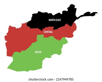 Afghanistan - regional map of provinces