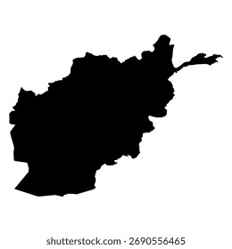 Afghanistan silhouette map. Afghanistan map vector. Afghanistan map on white background