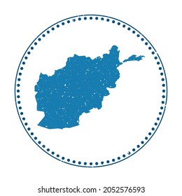 Afghanistan-Aufkleber. Travel-Kautschuk-Stempel mit Landkarte, Vektorgrafik. Kann als Insignien, Logotyp, Etikett, Aufkleber oder Abzeichen des Landes verwendet werden.