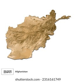 Afghanistan Topography Country  Map Vector