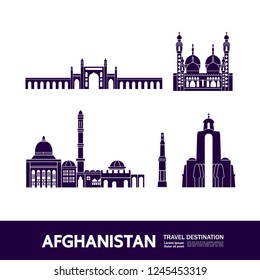 Afghanistan Travel Destination Vector.