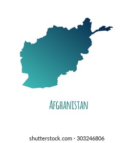 Afghanistan vector map with color gradient and caption on white background. Can be used as element of your infographics or presentation