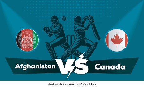 Afghanistan VS Canada , Canada Vs Afghanistan cricket match , Cricket match concept with creative illustration.eps