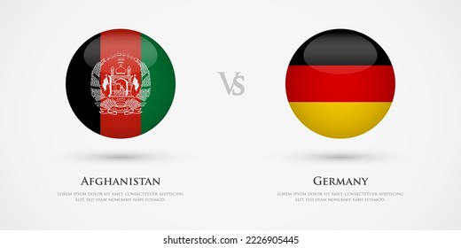 Afghanistan vs Germany country flags template. The concept for game, competition, relations, friendship, cooperation, versus.