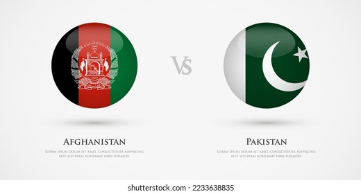 Afghanistan vs Pakistan country flags template. The concept for game, competition, relations, friendship, cooperation, versus.