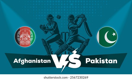 Afghanistan VS Pakistan , Pakistan vs Afghanistan cricket match , Cricket match concept with creative illustration.eps