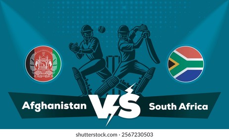 Afghanistan VS South Africa , South Africa Vs Afghanistan cricket match , Cricket match concept with creative illustration.eps