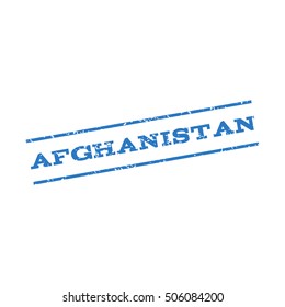 Afghanistan watermark stamp. Text Caption between parallel lines with grunge design style. Rubber seal stamp with unclean texture. Vector smooth blue color ink imprint on a white background.