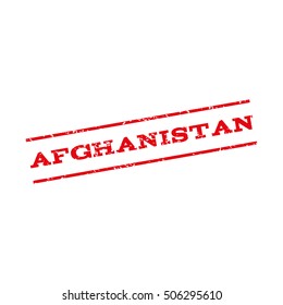Afghanistan watermark stamp. Text Caption between parallel lines with grunge design style. Rubber seal stamp with dust texture. Vector intensive red color ink imprint on a white background.