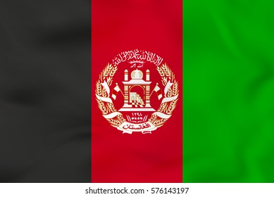 Afghanistan waving flag. Afghanistan national flag background texture. Vector illustration.