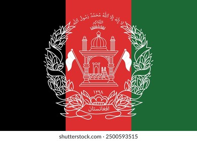 Afghanistan waving flag pattern background. Realistic national flag design. Abstract vector template.