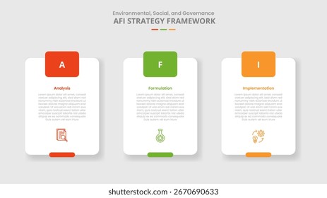 Estrutura AFI para infográfico com estilo de sombra projetada com caixa redonda vertical com emblema no cabeçalho com vetor de informações de lista de 3 pontos
