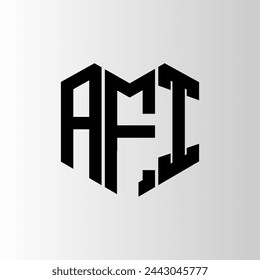 Diseño abstracto del logotipo de la letra de AFI. Diseño único de AFI. AFI.
