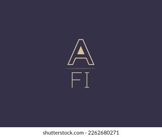 Logo-Design des AFI-Briefes, moderne minimalistische Vektorgrafiken