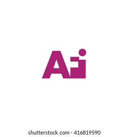 AFI Logo. Vector Graphic Branding Letter Element. White Background