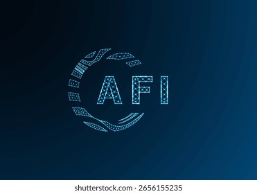 Diseño de Vector de logotipo de letra de polietileno baja AFI. Diseño de logotipo de poliéster inferior AFI. Diseño único del logotipo de baja poli de AFI.